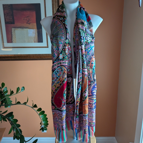 no marks Accessories - Multicolor Paisley Women's Scarf & Wrap